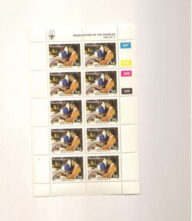 NAMIBIA 1992 INTEGRATING THE DISABLED F/SHEET 25C MINT