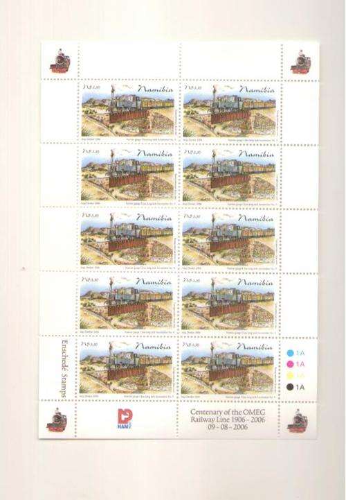 NAMIBIA.2006 CENTENARY OF OMEG RAILWAY F/SHEET OF $5.50 MINT