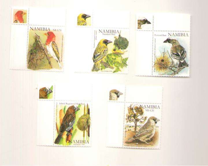 NAMIBIA.2008 WEAVER BIRDS SETOF S/STAMPS MINT