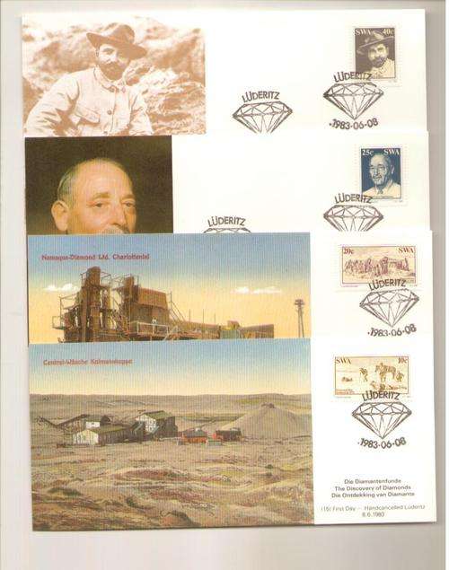 SWA 1982 DISCOVERY OF DIAMONDS SET OF HAND CANCELLED CARDS RARE