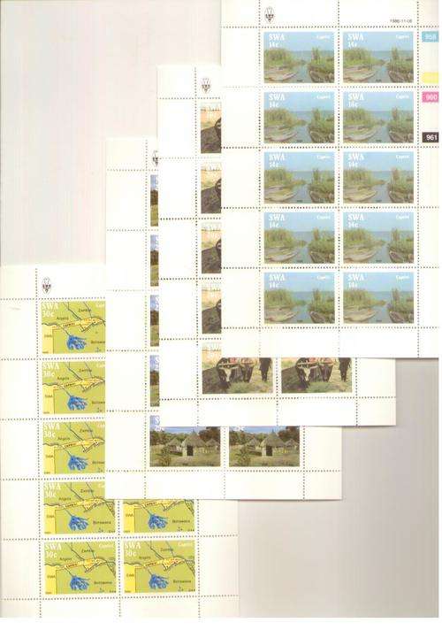 SWA 1986  CAPRIVI STRIP SET OF FULL SHEETS MINT