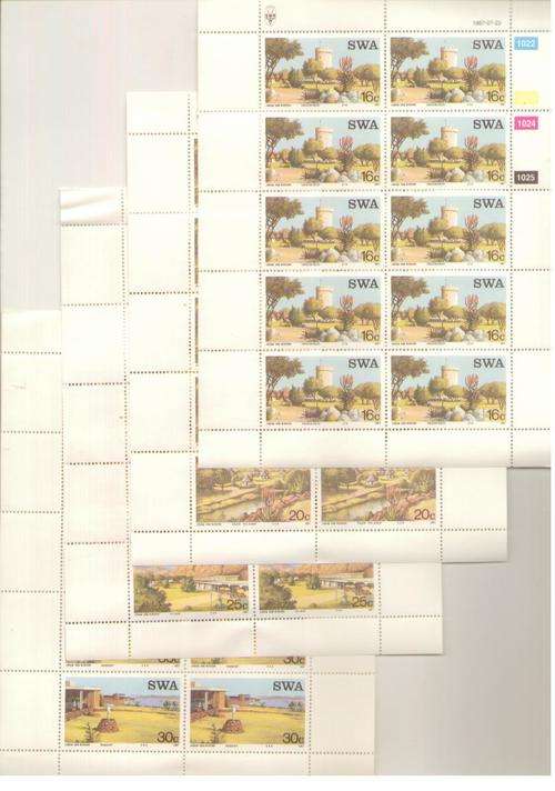 SWA 1987 TOURIST CAMPS SET OF FULL SHEETS MINT WAS LIGHTLY HINGED IN MARGIN