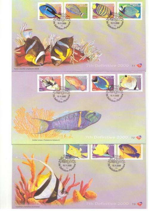 SEVENTH DEFINITIVE ISSUE. ON OFFICIAL FDC; 7.1, 7.2, 7.3, 7.4, 7.5, 7.6, 7.7.