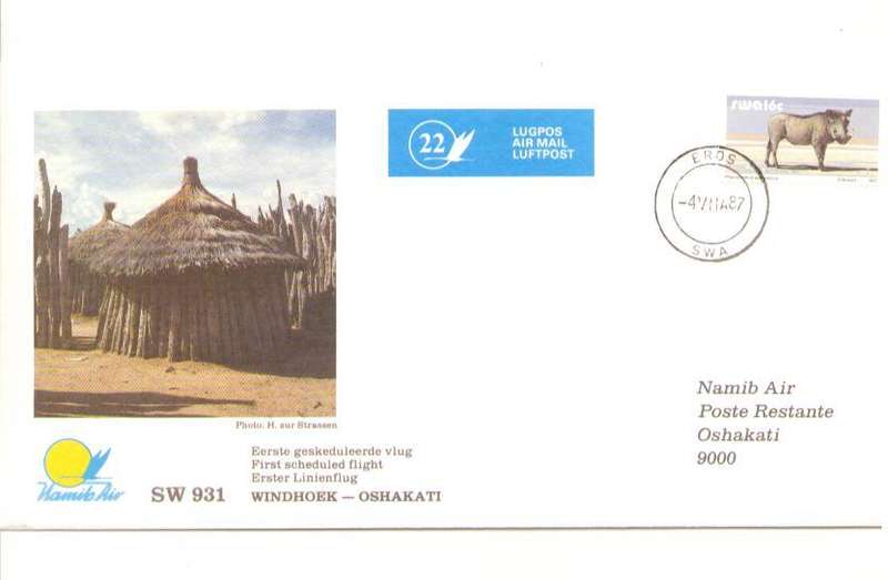 NAMIB AIR FLIGHT COVER.  #22 FIRST SCHEDULED FLIGHT.