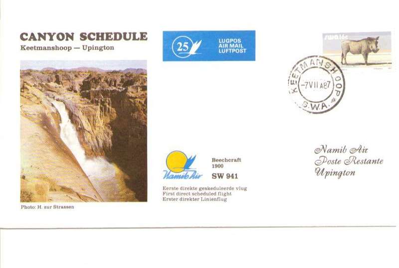 NAMIB AIR FLIGHT COVER.  #25 FIRST DIRECT SCHEDULED FLIGHT