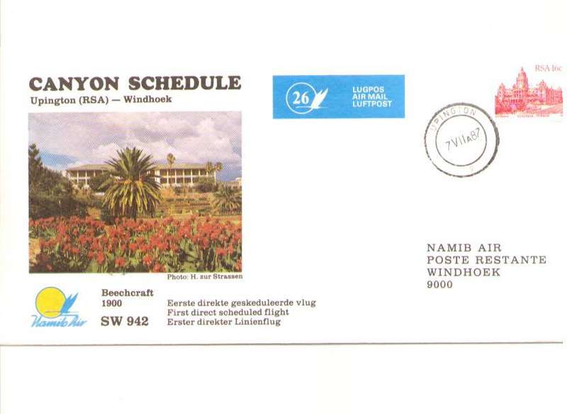 NAMIB AIR FLIGHT COVER.  #26 FIRST SCHEDULED DIRECT FLIGHT