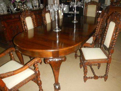19th Century mahogany chippendale style dining table