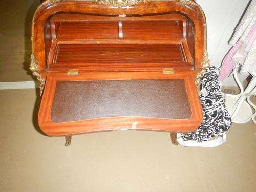 19th Century inlaid Walnut & brass mounted Bonheur de Jour