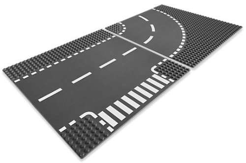 Lego City Set #7281 T-Junction & Curved Road Plates
