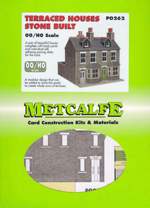 Metcalfe PO262 Stone Built Terraced Houses Card Kit OO/HO
