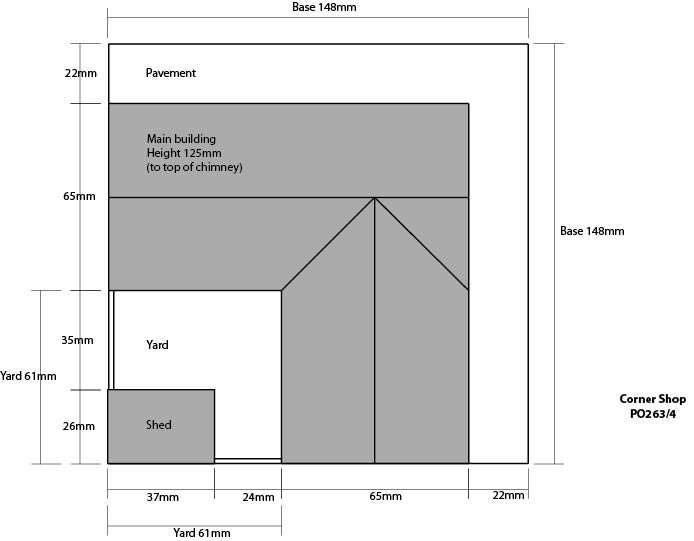 Metcalfe PO264 Stone Built Corner Shop Card Kit OO/HO