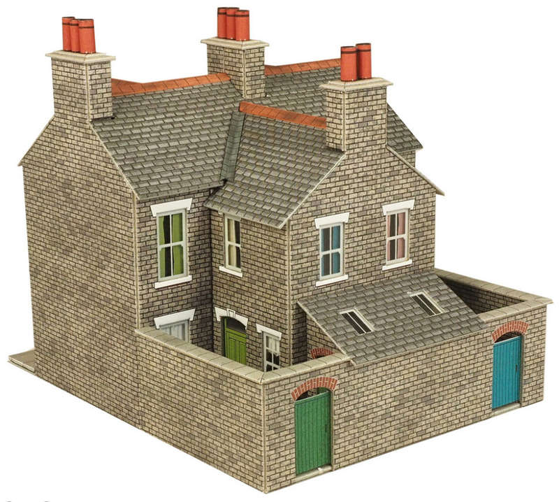 Metcalfe PO262 Stone Built Terraced Houses Card Kit OO/HO