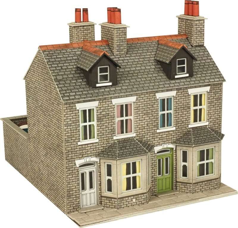 Metcalfe PO262 Stone Built Terraced Houses Card Kit OO/HO