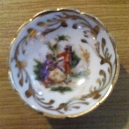 Miniature Limoges three footed pin tray
