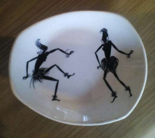 Zany Zamba pattern Josephine Baker inspired dancing figure dish by Wade.