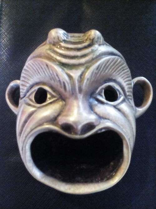 Italian made brass open mouthed gargoyle ashtray.