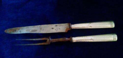 AMAZING FIND!London 1822 silver handled carving set!!