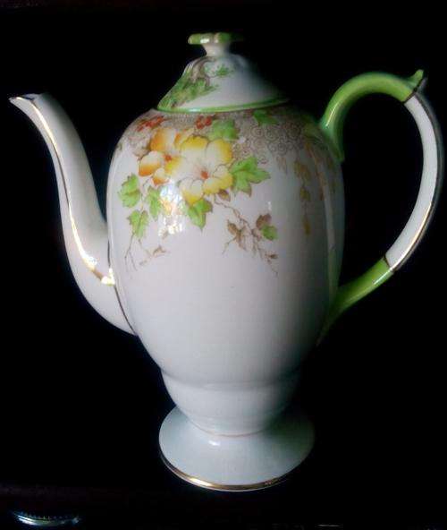 Delicate and refined hand painted Copeland coffee pot