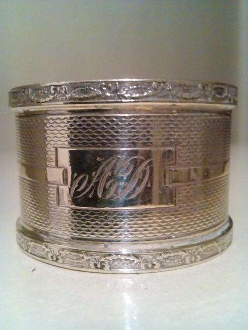 Superior quality sterling silver serviette ring 1-Birmingham 1948