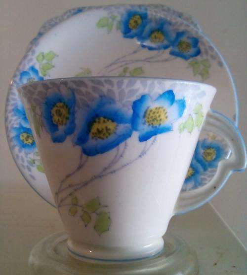 Standard china swaying blue poppies tea trio-no.one.