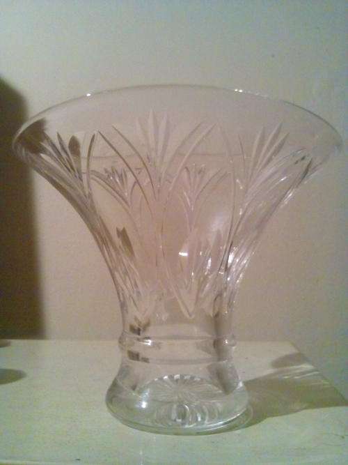 Signed Stuart crystal vase.Large-150mm high.