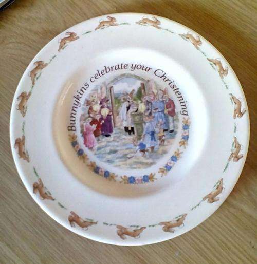 Royal Doulton Bunnykins celebrate your christening plate.