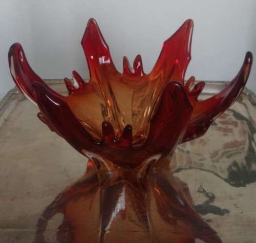 Magical genuine vintage Murano flame bowl