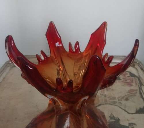 Magical genuine vintage Murano flame bowl