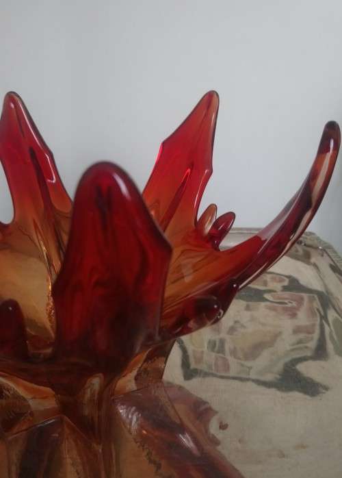 Magical genuine vintage Murano flame bowl