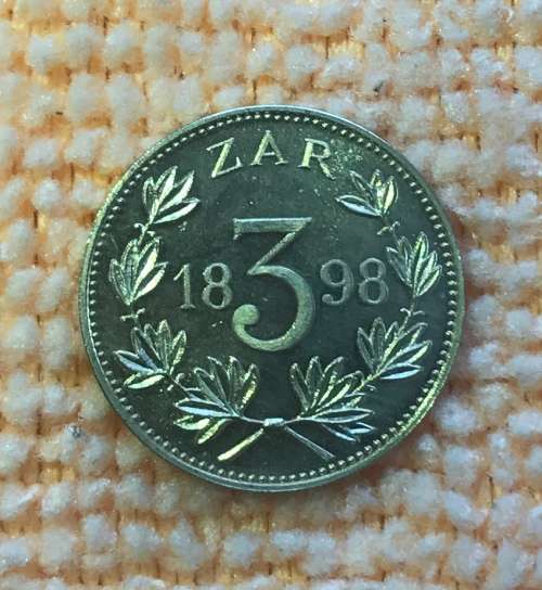 GOLD 1898 THREE PENCE SAMMY MARKS TICKEY REPLICA