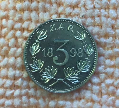 GOLD 1898 THREE PENCE SAMMY MARKS TICKEY REPLICA