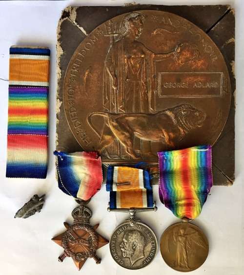 WW1 CASUALTY MEDAL GROUP + PLAQUE - GSWA & SOMME - "DIED OF WOUNDS"