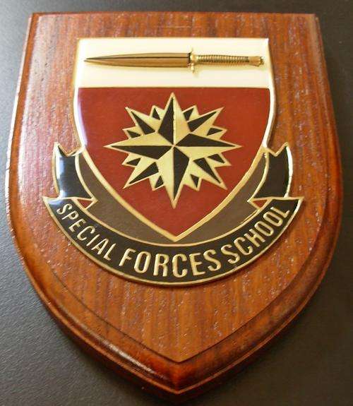 SADF SPECIAL FORCES PLAQUE - SF "RECCE" SCHOOL 17cm HIGH