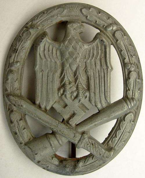 WW2 GERMAN GENERAL ASSAULT BADGE - MAKER "A" with two lines