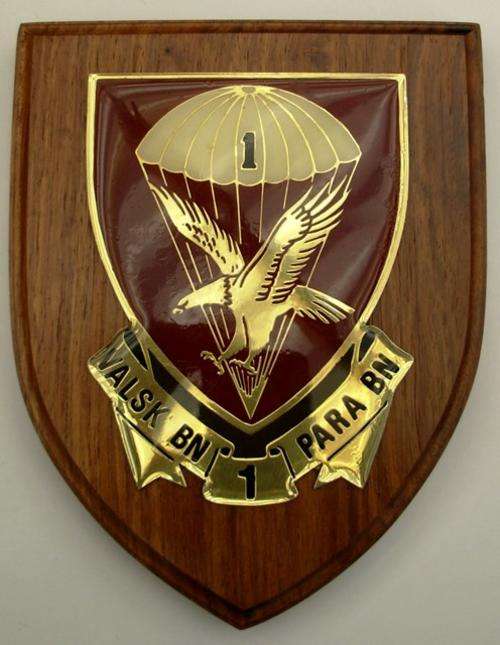 1 PARACHUTE BATTALION  METAL BADGE on WOODEN SHIELD