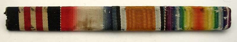 ORIGINAL WW1 RIBBAND (RIBBON BAR) FOR BRAVERY - MILITARY MEDAL TRIO