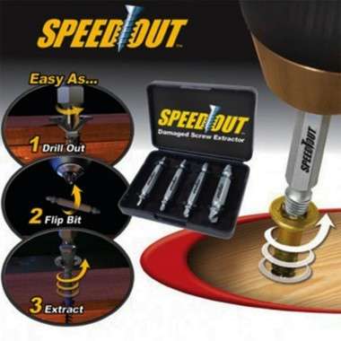 WHOLESALE 6 OR MORE - SPEED OUT 4PC DAMAGED SCREW EXTRACTOR