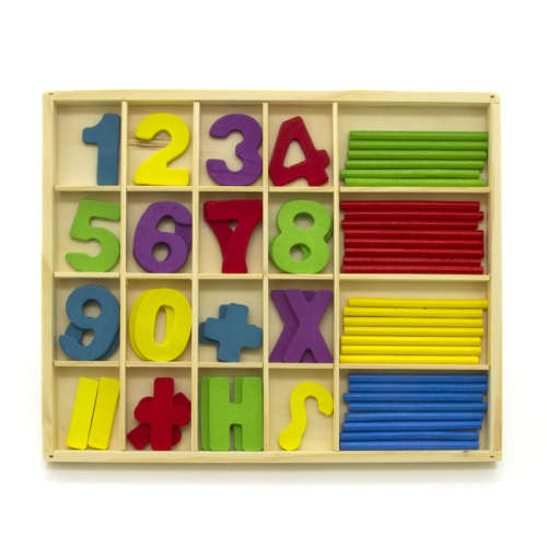30-PIECE ABC BLOCK CART & WOODEN NUMERIC COMPUTATION SET