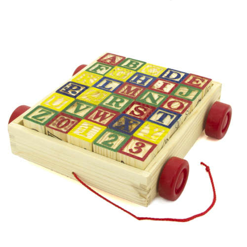 30-PIECE ABC BLOCK CART & WOODEN NUMERIC COMPUTATION SET