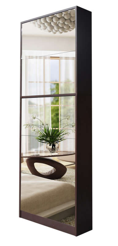 STACKABLE STYLISH MIRRORED 5 LEVELS SHOE CABINET
