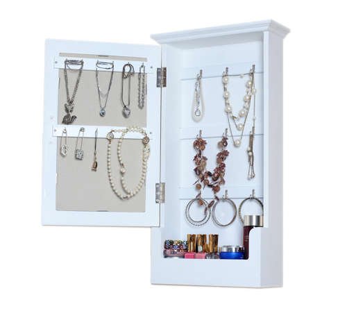 Wooden mirror key cabinet