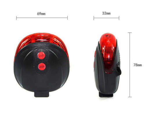 LED Bike Tail Light with Laser Safety Lane