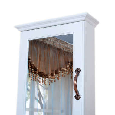 Wall Mounted Wooden Mirrored Jewelry Storage Cabinet