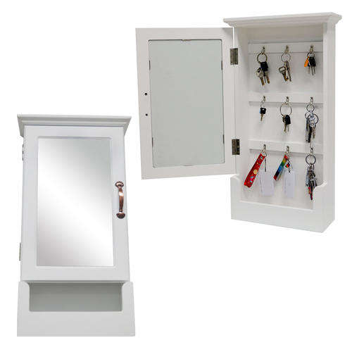 Wooden mirror key cabinet