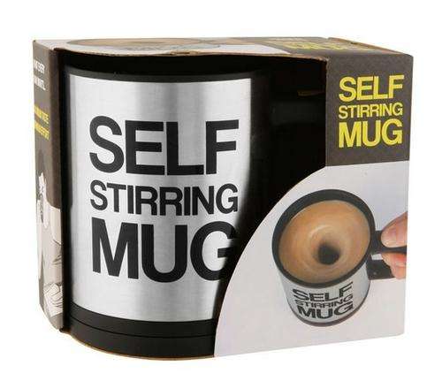 SELF STIRRING MUG- fun gadgets plain lazy