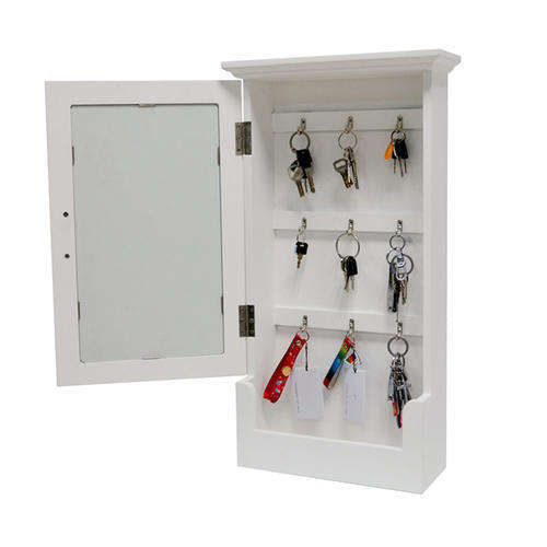 WOODEN MIRROR KEY CABINET