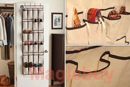 Over the door shoe organizer  Over the door shoe organizer. 16 pockets for 8 pairs of shoes. 