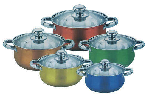 10 PIECE METALLIC COOKWARE SET