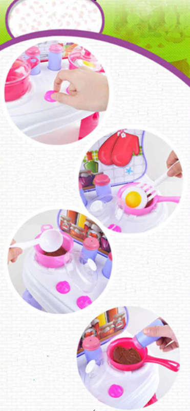 2 IN 1 GIRL'S 26 PCS KITCHEN AND DRESSER SET