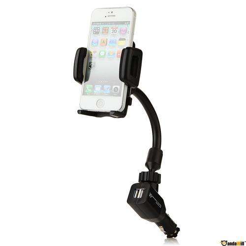 F-21 CAR CHARGER HOLDER WITH 2 USB PORT